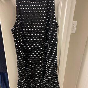 LOFT Black and White Polka Dot Dress